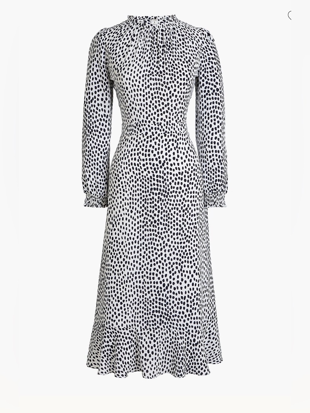 J.Crew Ruffle Neck Polka Dot Animal Print Dress NWOT